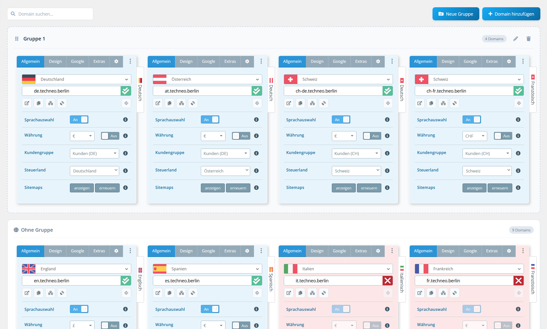 Domain-Gruppen Verwaltung